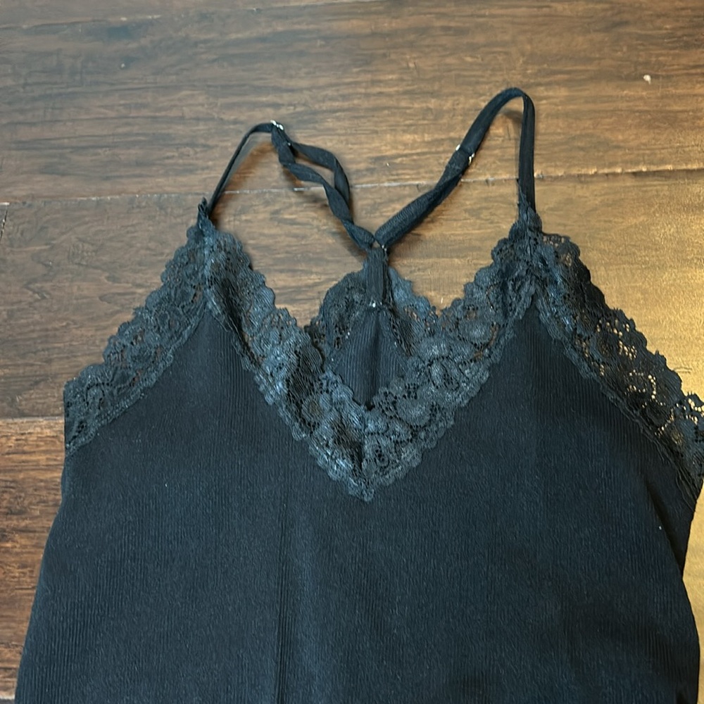 Black Lace Spaghetti Strap Bodysuit - Picture 2 of 4